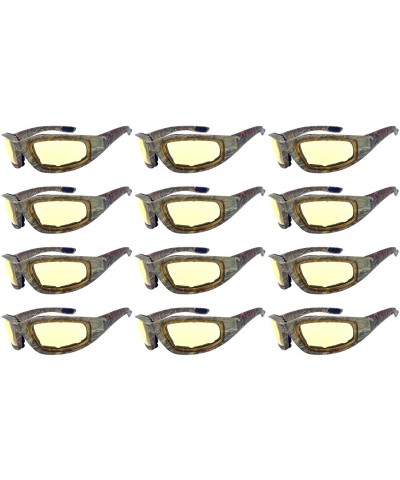 Sport 12 Pieces Per Case Wholesale Lot Motorcycle CAMO Padded Foam Sport Glasses - 12-moto-camo1-hd - C518CWT2SR4 $45.03