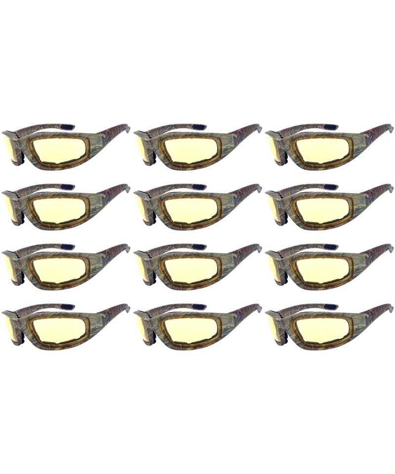 Sport 12 Pieces Per Case Wholesale Lot Motorcycle CAMO Padded Foam Sport Glasses - 12-moto-camo1-hd - C518CWT2SR4 $45.03