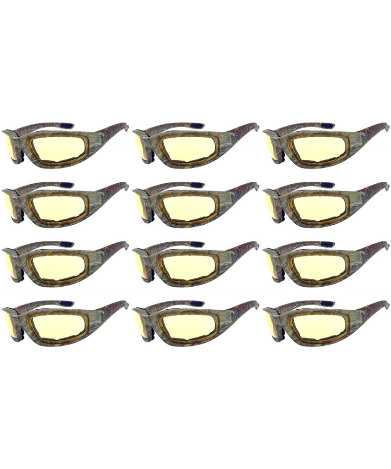 Sport 12 Pieces Per Case Wholesale Lot Motorcycle CAMO Padded Foam Sport Glasses - 12-moto-camo1-hd - C518CWT2SR4 $45.03