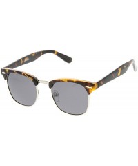 Square Half Frame Semi-Rimless Horn Rimmed Sunglasses - Polarized - Tortoise / Smoke - C011FOUF49Z $9.01