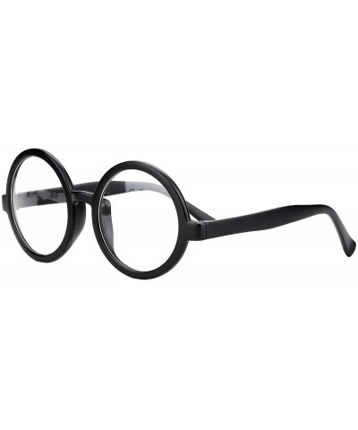 Oversized Vintage Round Glasses Frame Inspired Eyeglasses Circle Clear Lens - Matte Black - CT17Z3EYLRX $22.86