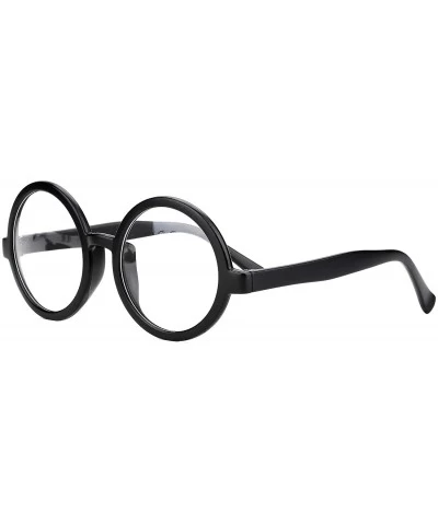 Oversized Vintage Round Glasses Frame Inspired Eyeglasses Circle Clear Lens - Matte Black - CT17Z3EYLRX $23.80