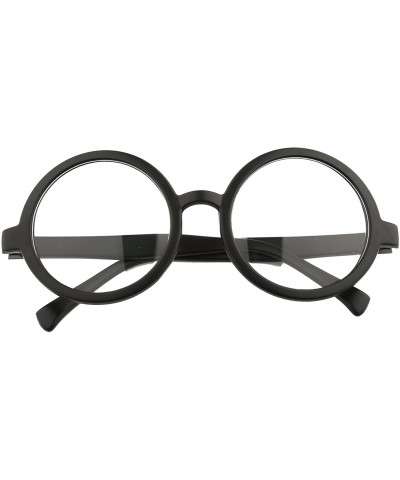 Oversized Vintage Round Glasses Frame Inspired Eyeglasses Circle Clear Lens - Matte Black - CT17Z3EYLRX $12.53