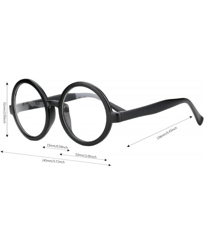 Oversized Vintage Round Glasses Frame Inspired Eyeglasses Circle Clear Lens - Matte Black - CT17Z3EYLRX $12.53