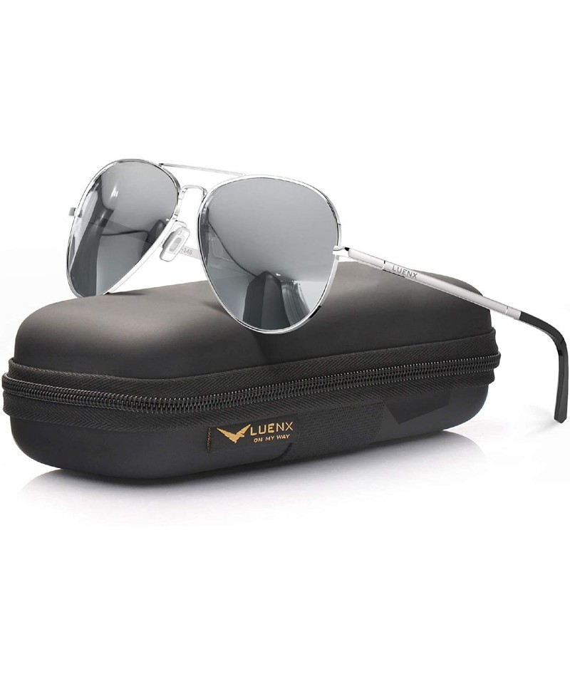 Men's & Womens Sunglasses - The Aviator - Silver Mirror