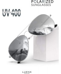 Wayfarer Aviator Sunglasses for Men Women Polarized - UV 400 Protection with case 60MM - 6-mirrored Silver Lens - CN19740OY49...