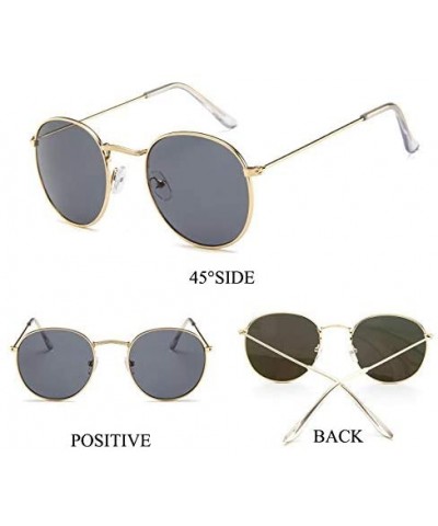Round Sunglasses Mirror Classic Glasses Driving - Goldgold - C9198N53IWQ $25.69