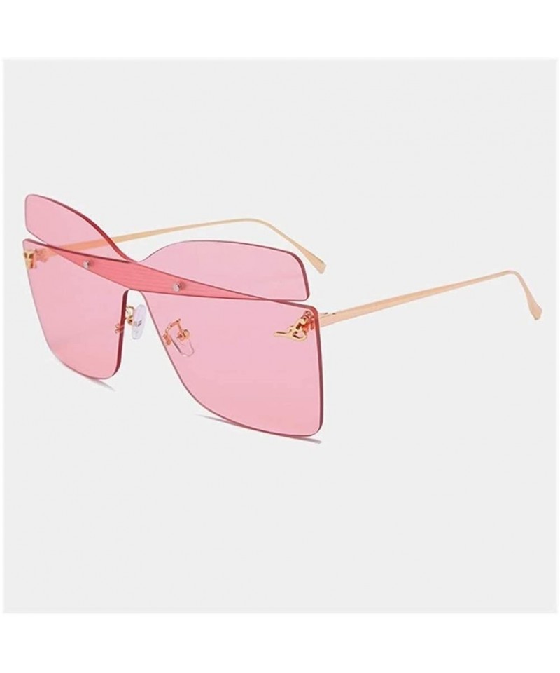 Butterfly Oversized Butterfly Shape Women Sunglasses Colorful Trimming Big Box Sun Glasses Pink - C5 - CY198UNTXI2 $7.72