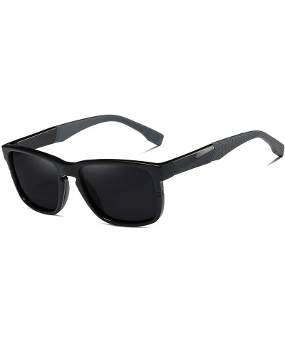 Oval Men Women Polarized Sunglasses Elastic Cosy TR90 Frame Driving Sun Glasses Shades Male 90080 - Black - C318X2H8QAZ $28.77