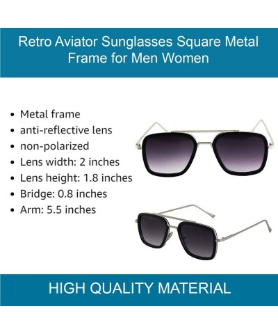 Aviator Retro Aviator Sunglasses Square Metal Frame for Men Women Spider Man Sunglasses - Gold - CJ18WE04D5Y $13.42