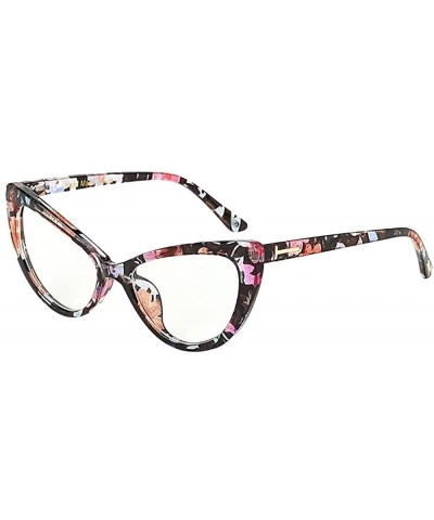 Rectangular Fashion Vintage Cat Eye Big Frame Sunglasses-Retro Eyewear Fashion Ladies Man - E - C018Q2UC8EX $18.08