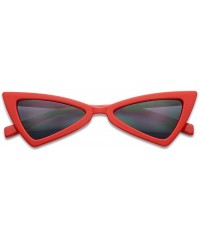 Goggle 90s Small Cat Eye Sunglasses Triangle Butterfly Glasses Frame For Women - Red Frame - Black - CD18HY4E0OO $11.84