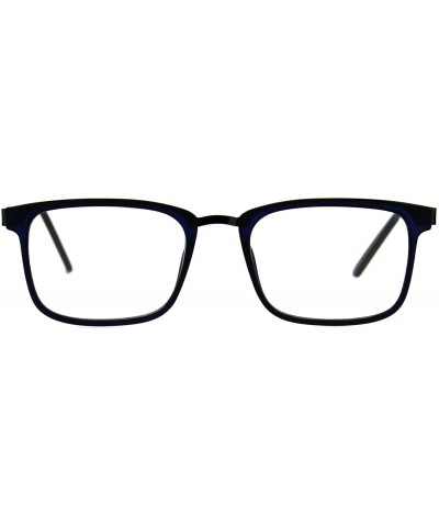 Rectangular Reading Glasses Unisex Magnified Eyeglasses Rectangular Fashion Frame - Navy Gunmetal - CT18E7YWGUW $18.48
