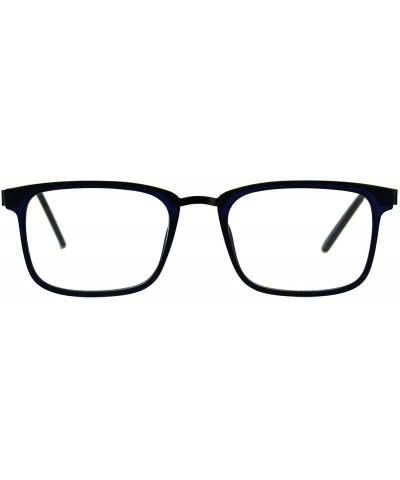 Rectangular Reading Glasses Unisex Magnified Eyeglasses Rectangular Fashion Frame - Navy Gunmetal - CT18E7YWGUW $9.48