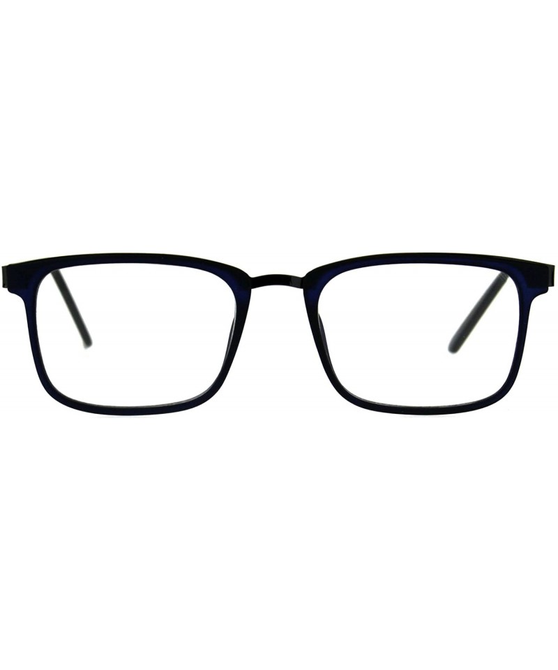 Rectangular Reading Glasses Unisex Magnified Eyeglasses Rectangular Fashion Frame - Navy Gunmetal - CT18E7YWGUW $9.48