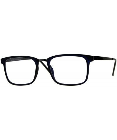Rectangular Reading Glasses Unisex Magnified Eyeglasses Rectangular Fashion Frame - Navy Gunmetal - CT18E7YWGUW $9.48