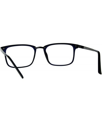 Rectangular Reading Glasses Unisex Magnified Eyeglasses Rectangular Fashion Frame - Navy Gunmetal - CT18E7YWGUW $9.48