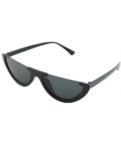 Rimless Classic Semi-rimless Hip Hop Sunglasses for Women Half Frame - Black - CN1965SG2M7 $18.83