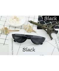 Rimless Classic Semi-rimless Hip Hop Sunglasses for Women Half Frame - Black - CN1965SG2M7 $10.79