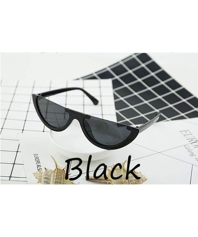 Rimless Classic Semi-rimless Hip Hop Sunglasses for Women Half Frame - Black - CN1965SG2M7 $10.79
