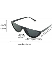 Rimless Classic Semi-rimless Hip Hop Sunglasses for Women Half Frame - Black - CN1965SG2M7 $10.79